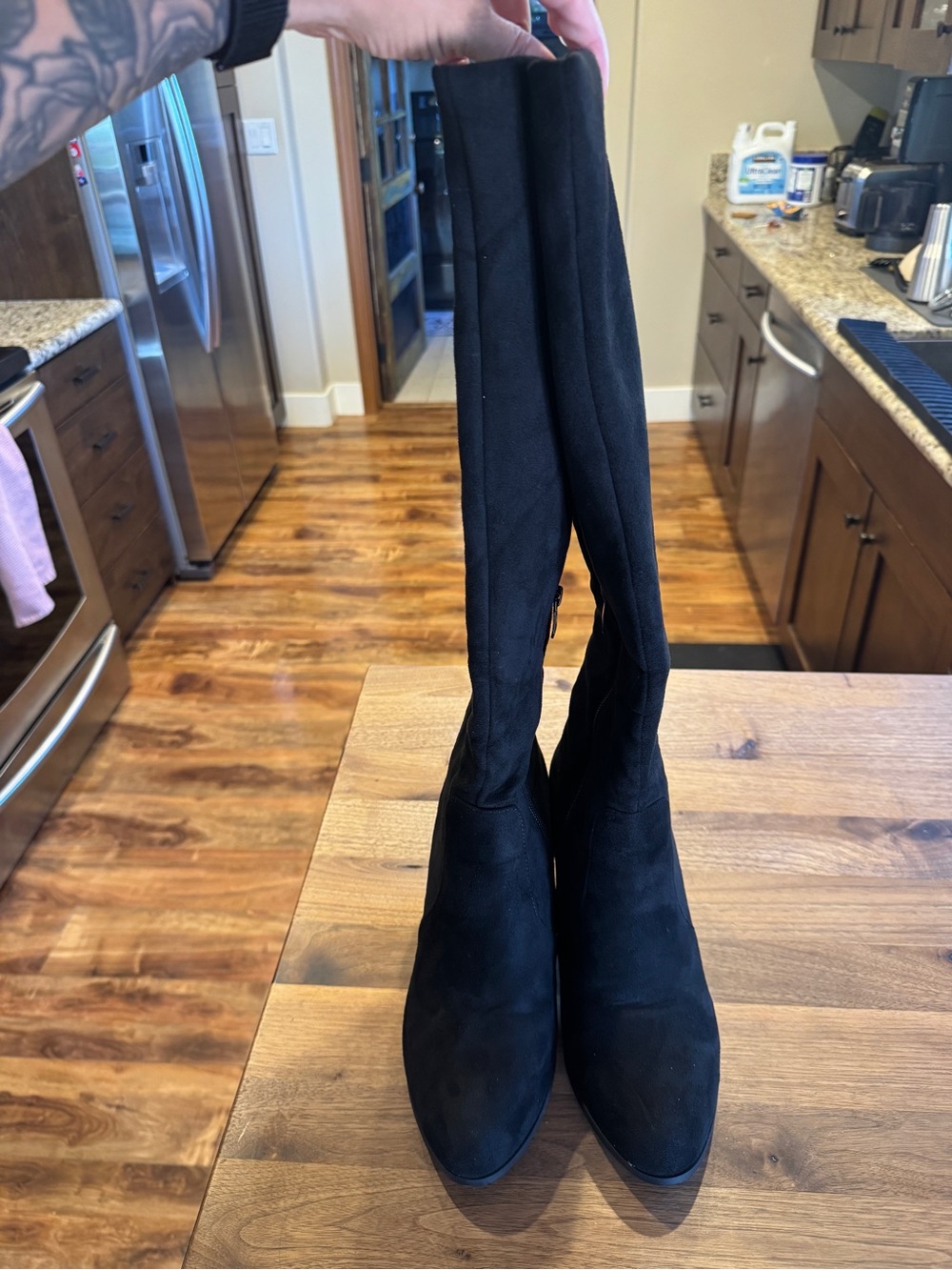 Dream Pairs Black Over-the-Knee Suede Boots